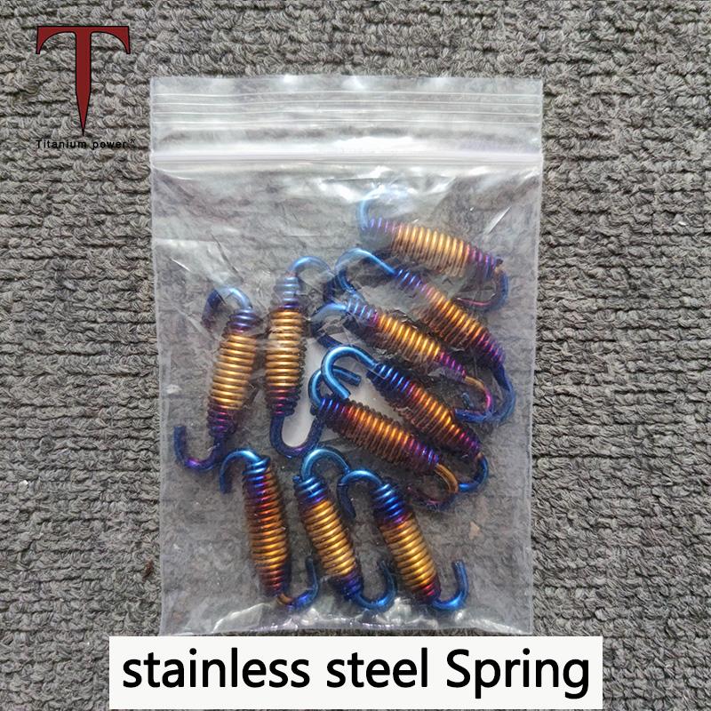 Titanium Exhaust Hook and Tension Spring for Slip Connector SS Spring 10pc