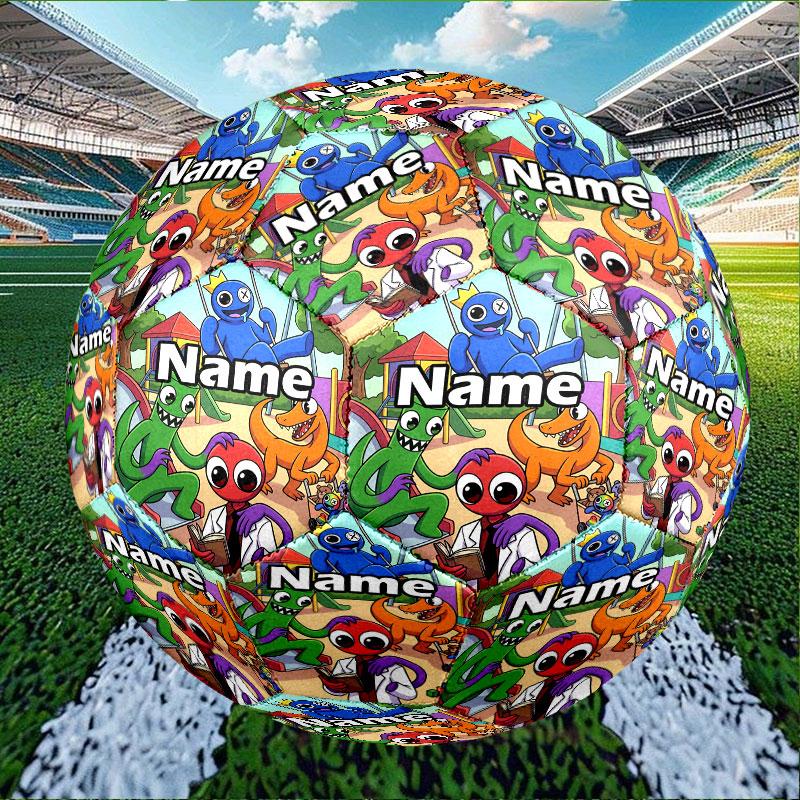 Custom Name Personalized Game Rainbow Friends Print Size 5 Soccer Ball Training & Match Football, for Team, Kicking, Gift for Football Enthusiasts
