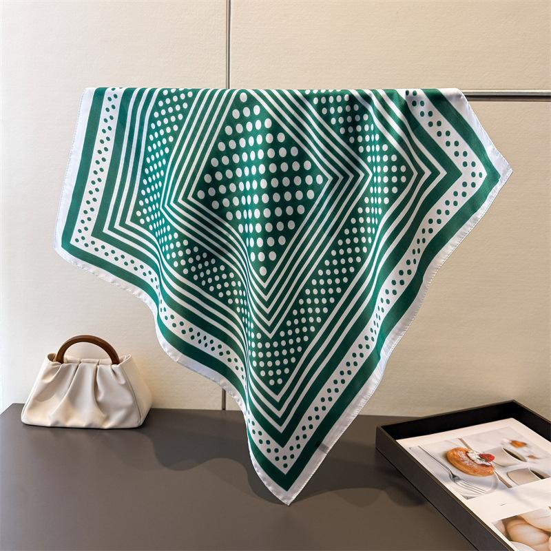Dot  Print 70Cm Square Silk Women's Scarf Spring Summer Beach Satin Scarves Shawl Headband Bandana Hijab Wrap Lady Neckerchief