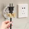 4pcs Punch-free Power Plug Socket Holder PET Wall Hanging Hook New Wall Storage Hook