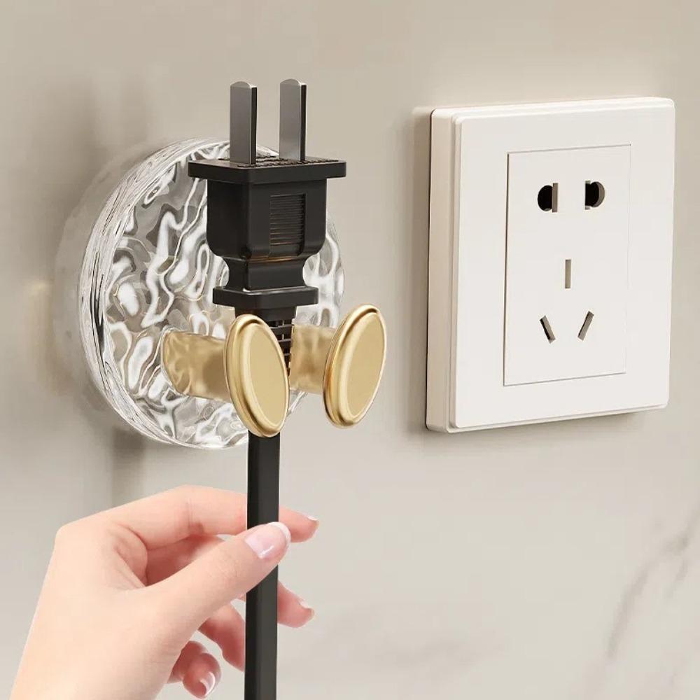 4pcs Punch-free Power Plug Socket Holder PET Wall Hanging Hook New Wall Storage Hook