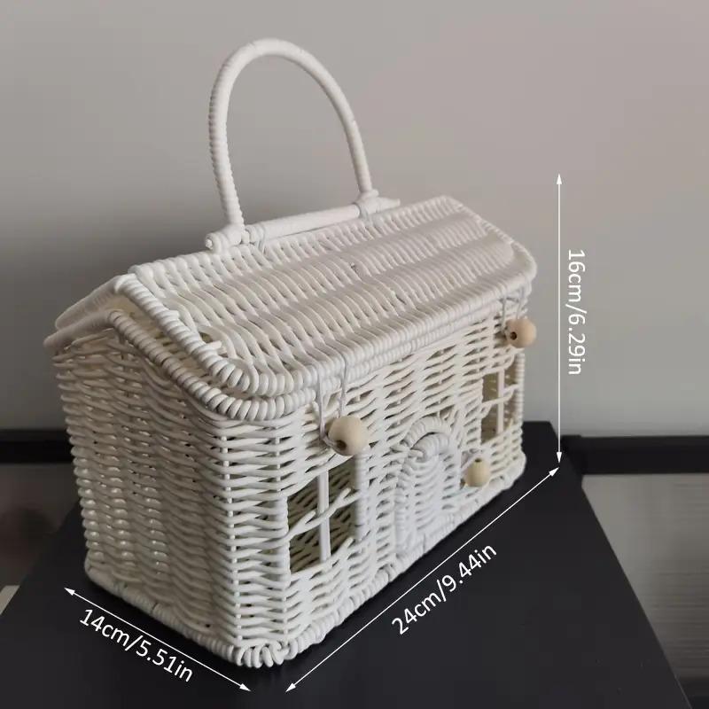 Halloween Storage Basket - Woven Rattan Style Organizer with Lid for Home & Shelf Decor. Durable & Creative!