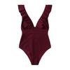 Costume da bagno intero da donna con volant, comodo costume da bagno a vita alta per allenamento di nuoto