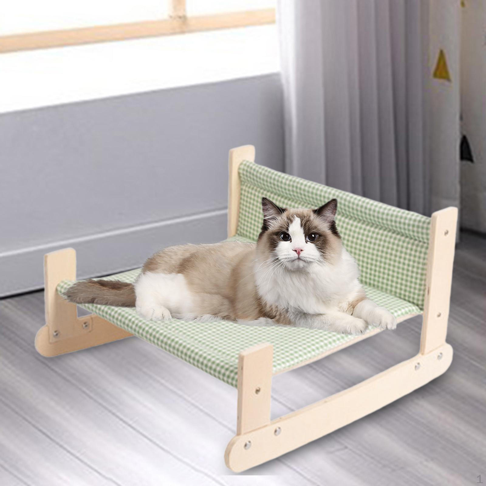 

Кошачий гамак, шезлонг, кровать, подходящая деревянная удобная мебель для отдыха в помещении зелёный