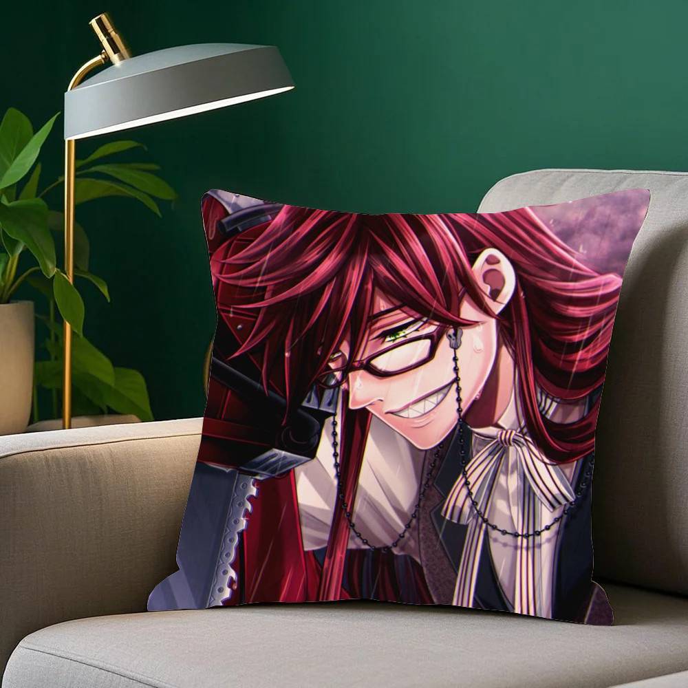 Grell Sutcliff Anime Black B-Butler Pillow Case Home Decor Throw For Sofa Bed Car Room Decor Gift Idea
