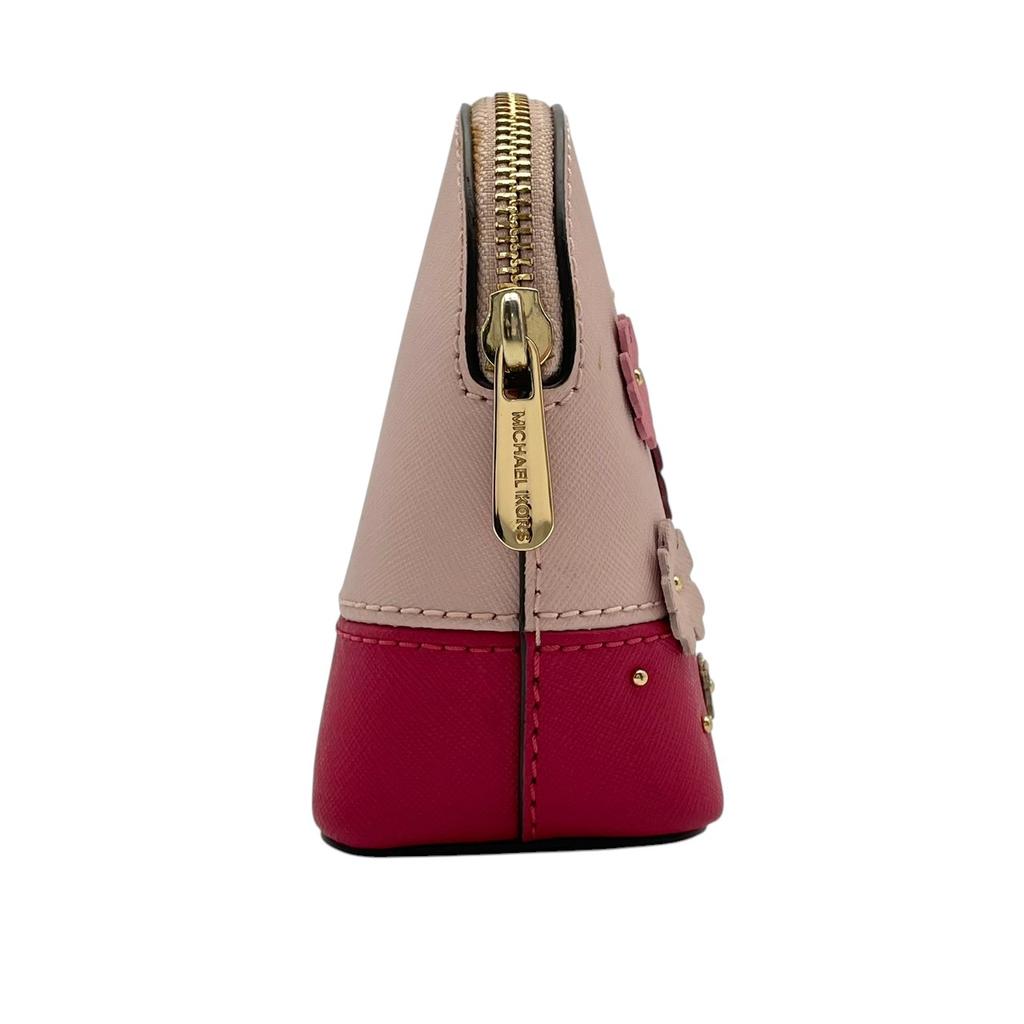Used Michael Kors Pouch / Cosmetic Pouch Flower Applique Dome PouchPouch pink PVC/leather Women