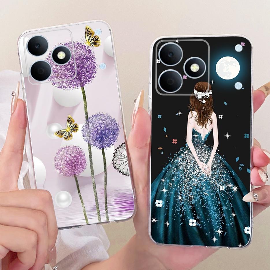 For Realme Note 80 4G Case RMX5388 Cute Cat Flowers Painted Cover Soft Silicone Case For Realme Note 80 Note80 Back Cover Fundas