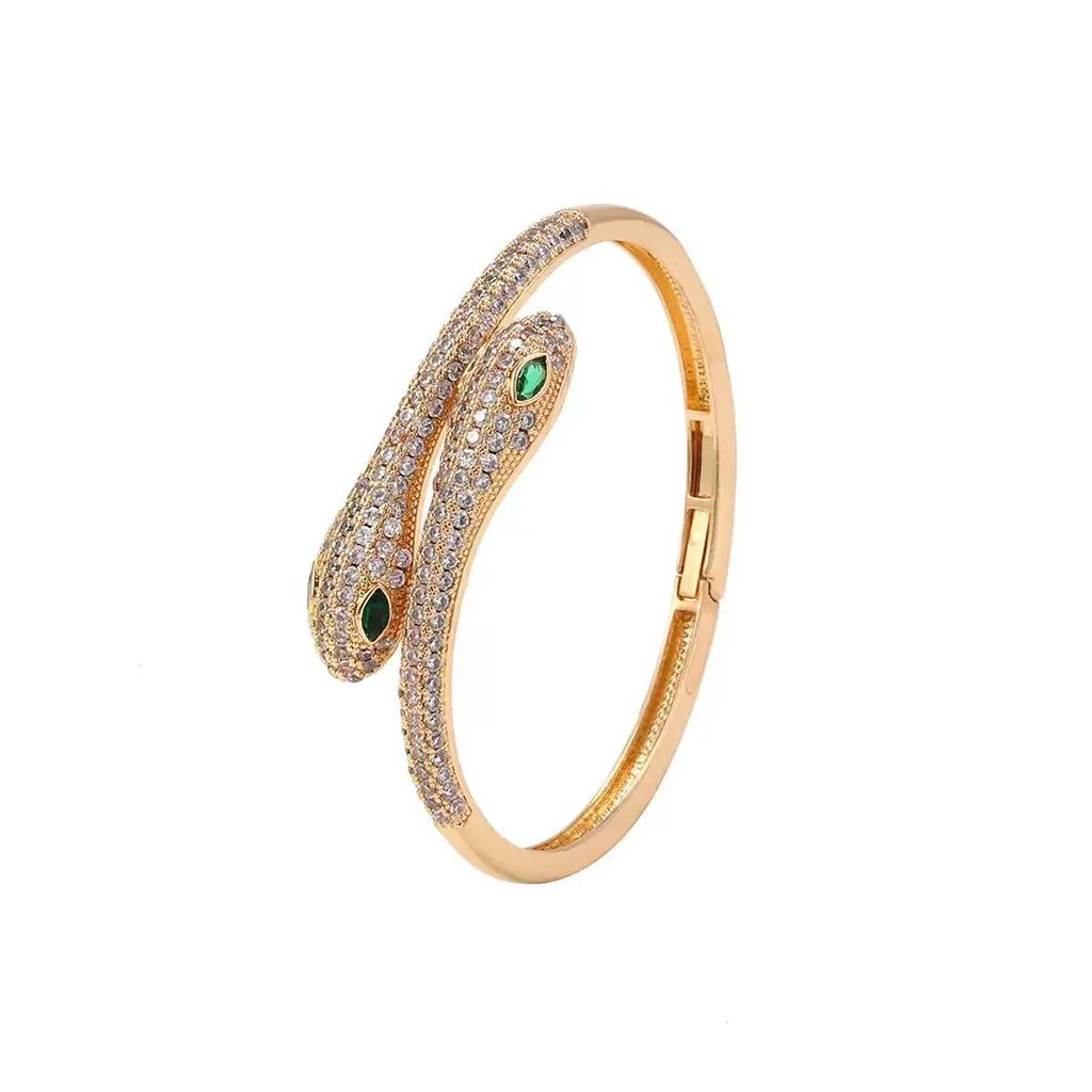 Electric Serpentine Zircon Open Bracelet High Fashion Bracelet