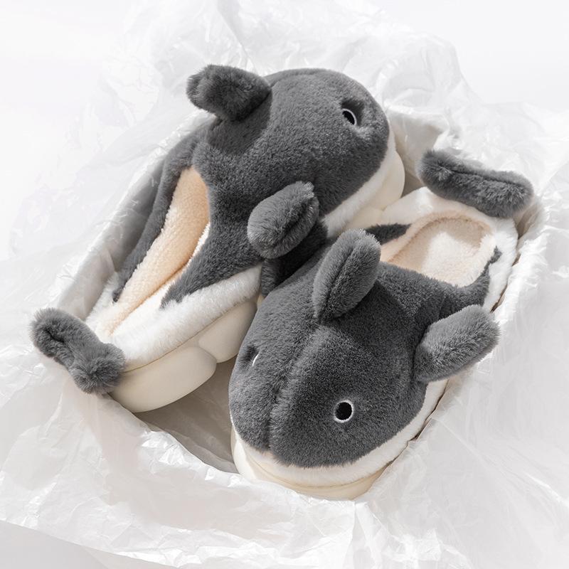 Cotton slippers women spring and autumn home use indoor winter non-slip home couple warm plush winter men