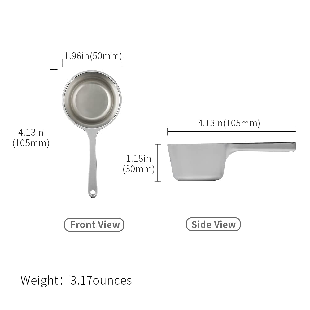 watchget Coffee Measuring Spoon, Straight Coffee Measuring Scoop, Canister Measuring Scoop, Approx. 15g Coffee Beans, Metal Scoop with Short Handle,