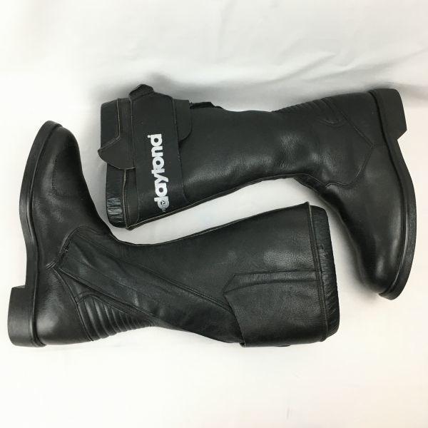 Frey Daytona German Made Vintage Leather Motorcycle Boots Black Size 38 / 24.0cm Back Zip(USED)