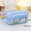 Front Transparent Multi-layer Design Pencil Case, Student Stationery Box, Girls' New Large Capacity Stationery Bag