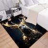 New product Sparkling Golden Light Stag Carpet for Living Room Bedroom Bedside Floor Mat Cloakroom Children Play Mat Area Rug