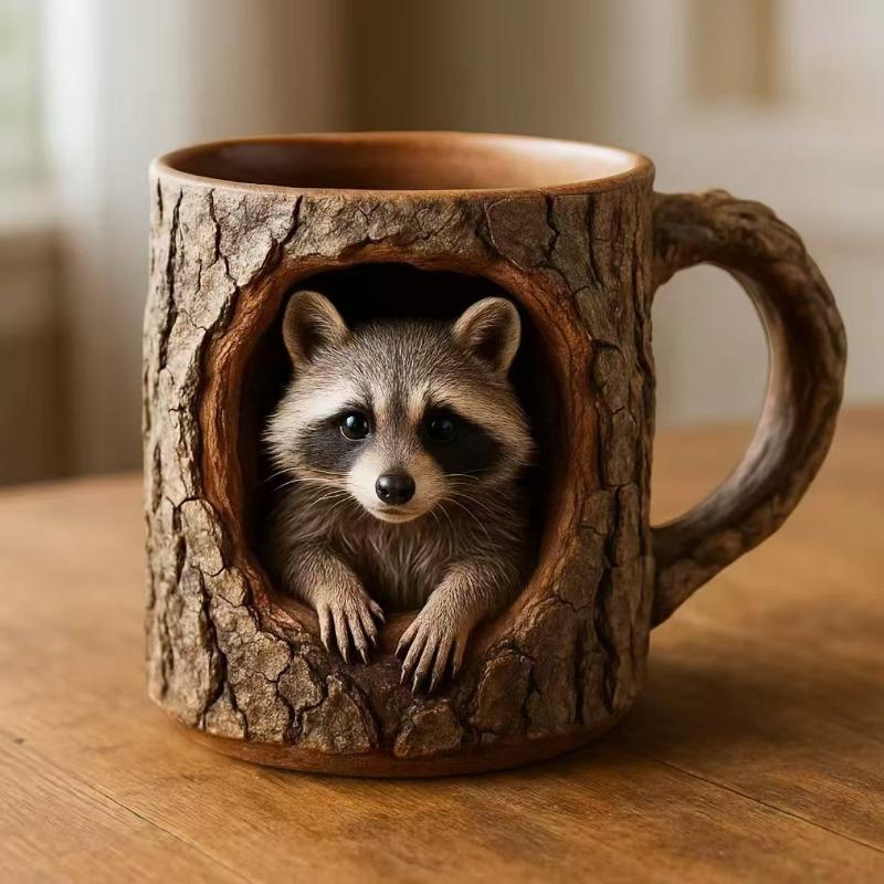 

Wash Panda Owl 3D Mugs - Coffee Cups for Christmas Raccoon