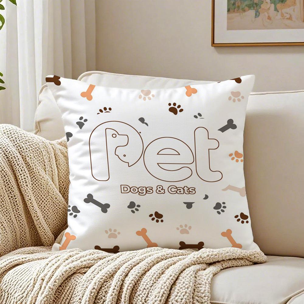 Animal Alphabet Cushion Cover Pillowcase Antidustmite Living Room Sofa Decor Cushion Room
