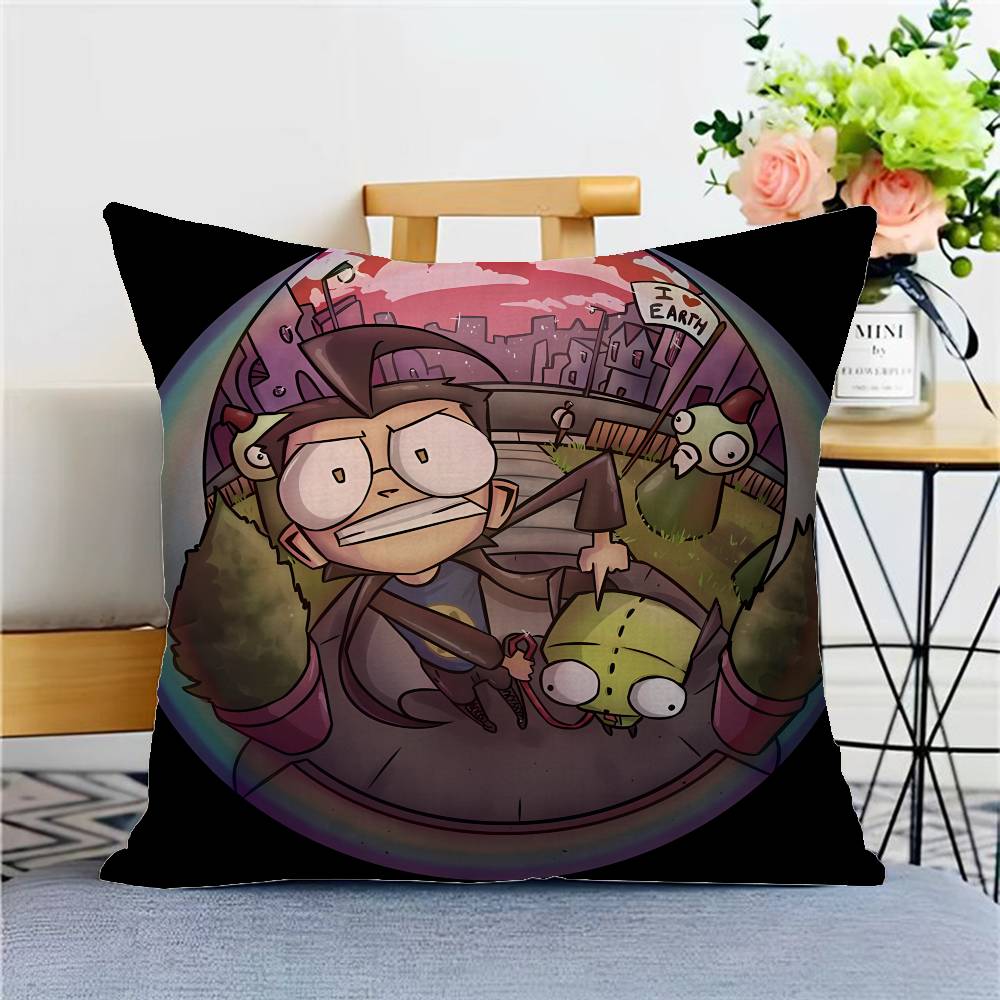 Funny Anime Invader ZIM Cushion Cover Inches Farmhouse Decor Home Throw Pillow Covers for Couch Decorations