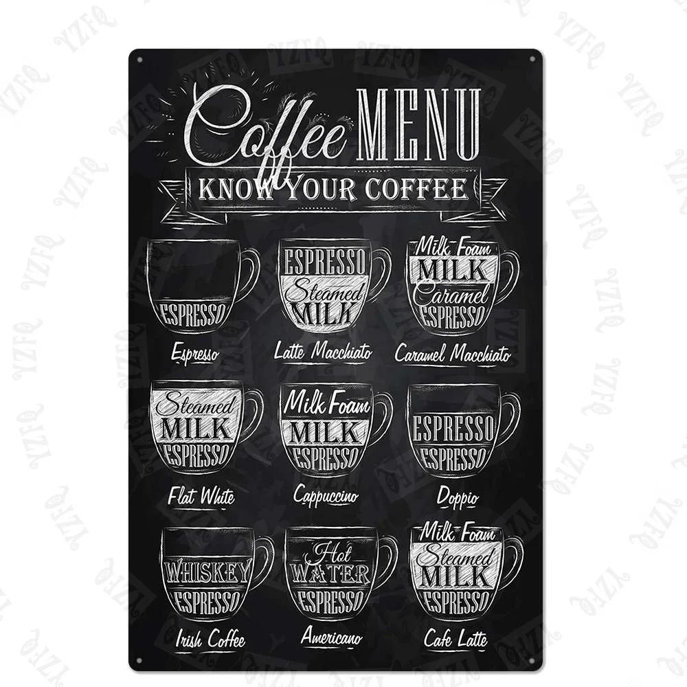 Chalkboard Art Coffee Menu Metal Sign Burger Bar Decorative Signs Wall kitchen Cafe Shop Home Art Craft Decor 30X20CM XP(947)A