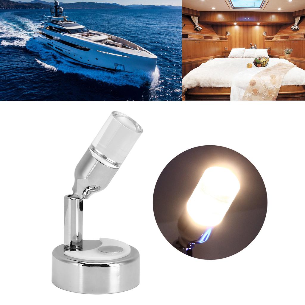 RV Reading Light Touch Switch Surface Mounted 3000K 3W Warm White LED Night Decorative Lighting for 12V Yachts Boats