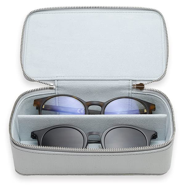 Color Chart Leather Eyeglass Case (Holds 2 Pairs) (83 Horizon Blue)