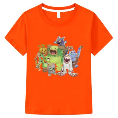 Chlapecká dívčí trička My Singing Monsters Game Grafický kreslený film Legrační Čistá bavlna Tričko s kulatým výstřihem Krátký rukáv Letní dětské oblečení