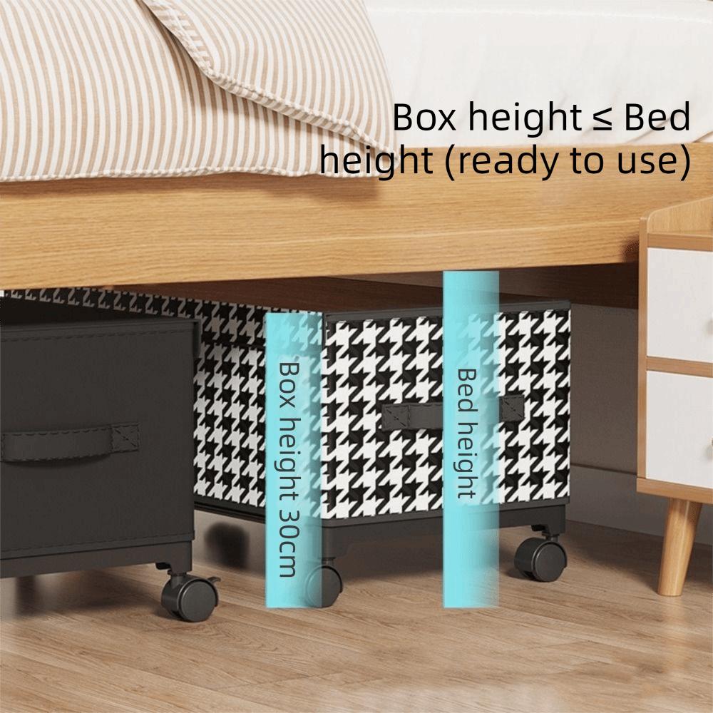 Non-woven Fabric Clothes Storage Box with Wheels Large Capacity Under Bed Storage Box  Dormitory