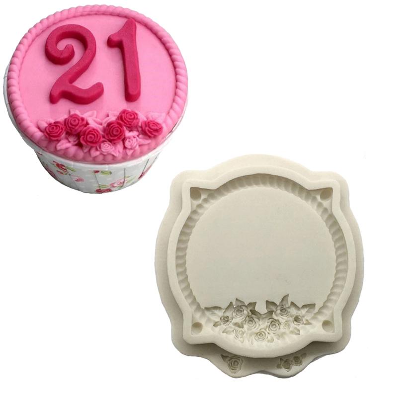Po Ram Spegel Silikonform Resinverktyg Sugarcraft Muffin Bakform Fondant Tårtdekorationsverktyg