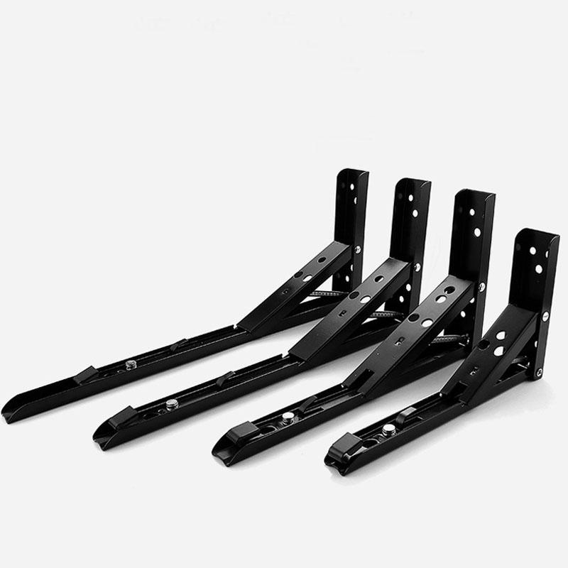 2-pack 8-20 tum Svart Triangel Vikbart Vinkeljärn Justerbart Väggmonterat Hållbart Bärande Hyllkonsol DIY Hem Bord Bänk