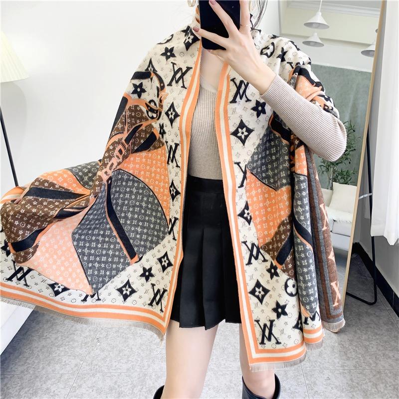 New umbrella letter imitation cashmere scarf women's winter versatile warm medium and long shawl women's source