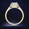 Rrjzz Trendige Prinzessin-Schliff Zirkonia Simulierte Diamant Damen Verlobungsringe Luxuriöser 14 Karat Goldplattierter Hochzeits-Jubiläumsring Schmuck