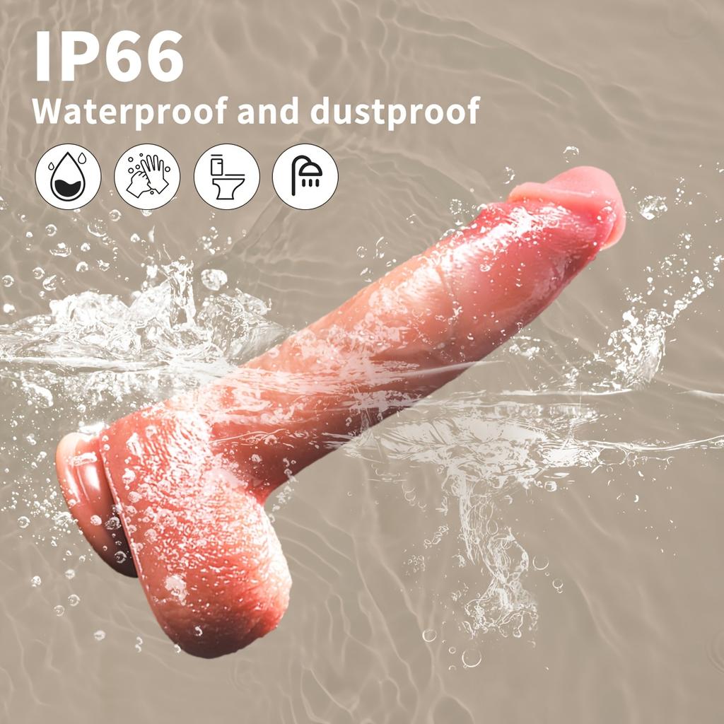 9-Mode Telescopic Remote Control Vibration Toy,Soft Liquid Silicone Material, Infrared Sensor, Battery Powered,Hands-Free Suction Cup for Women