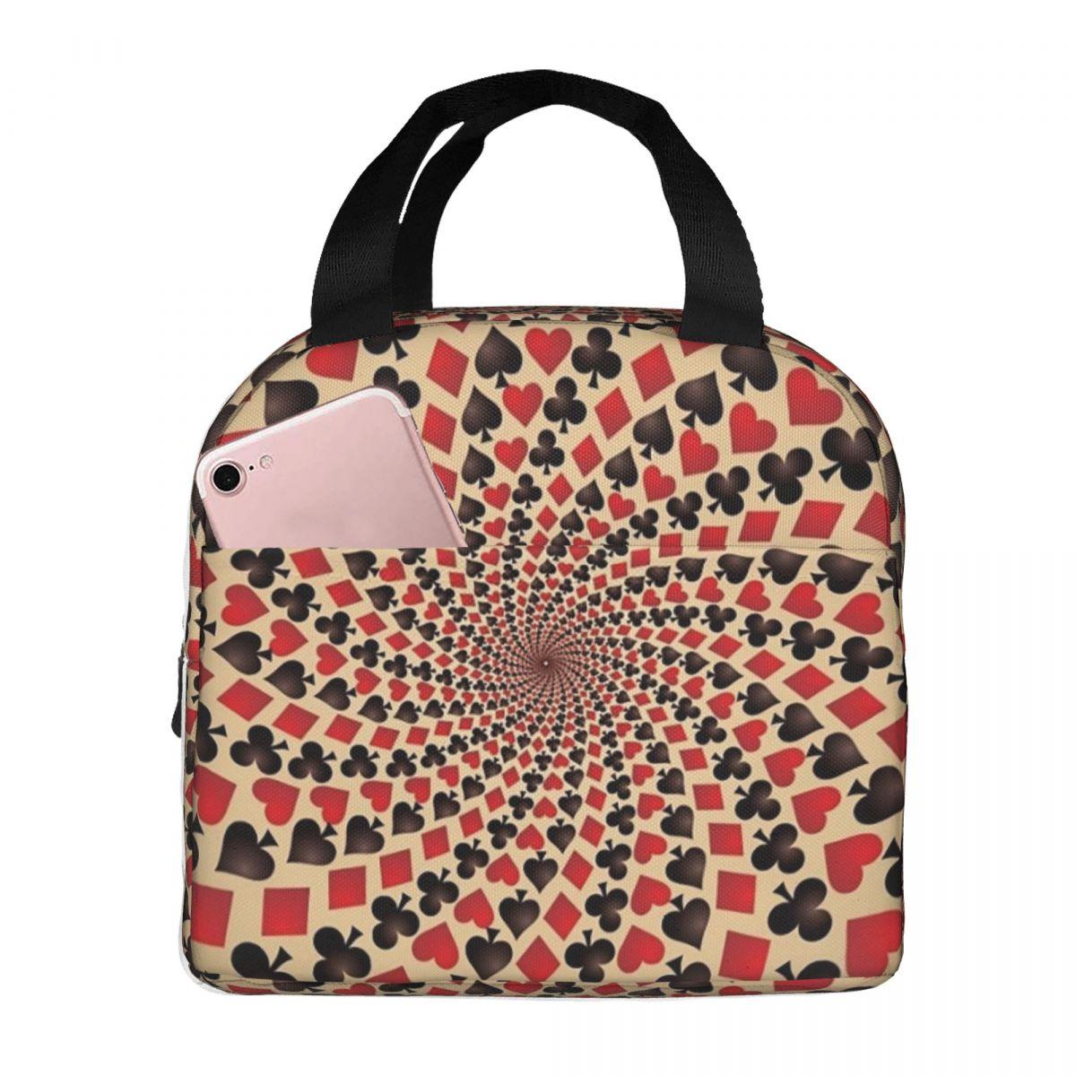 Ace Of Diamonds Playing Card Hearts Spades Insulated Lunch Bag for Women Kids Leakproof Food Boxes Thermal Lunch Box Tote One Size