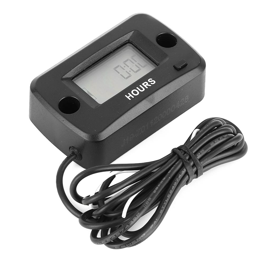 Engine Hour Meter Digital LCD Display Gauge Vibration Activated Waterproof for ATV UTV Motorcycle