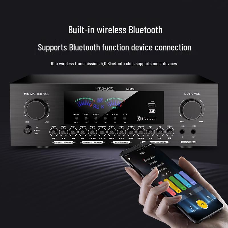 SAST Bluetooth Heim- & Professioneller Leistungsverstärker CN-Stecker (Adapter enthalten)
