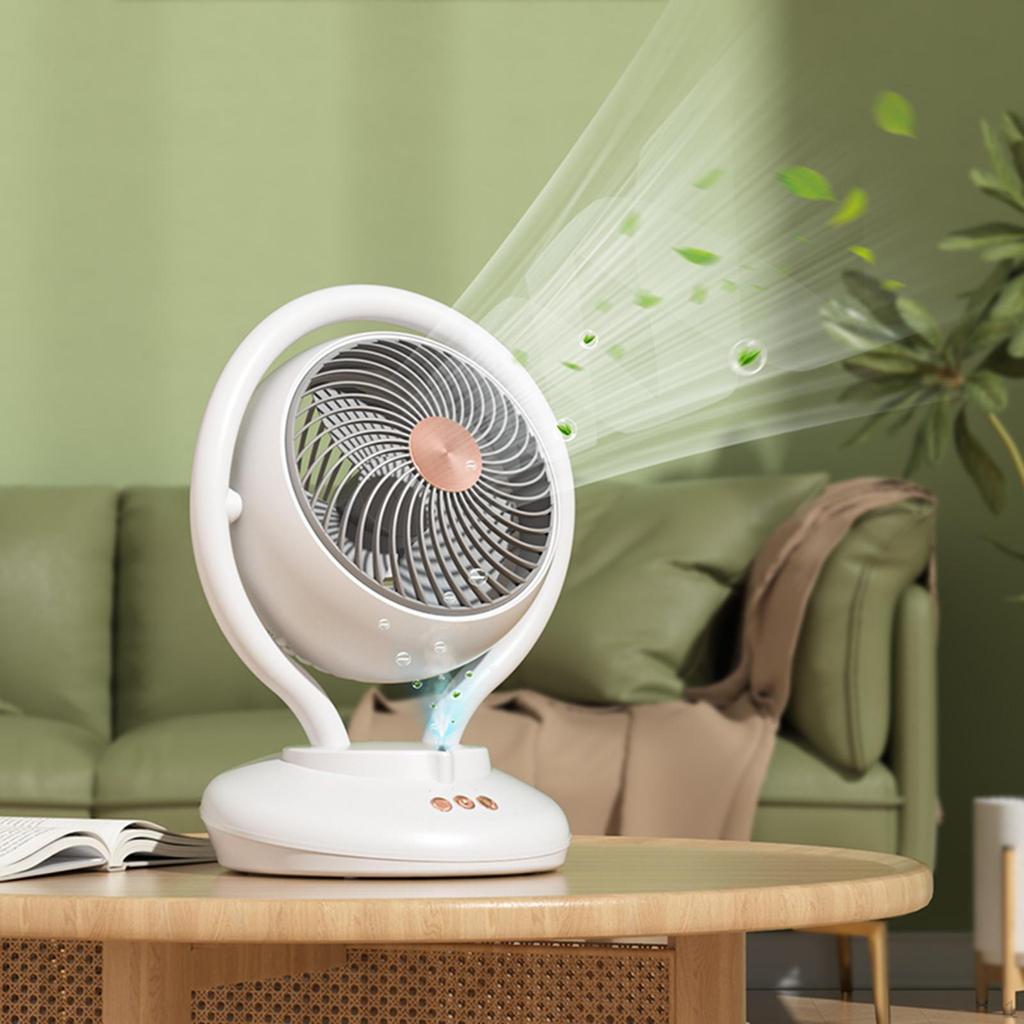 Desk Fan Table USB Powered 160° Adjustable Floor Rechargeable for Camping Travel