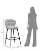 Bar Stool Losanna Grey Set 2 Pz Cm 52X59X108