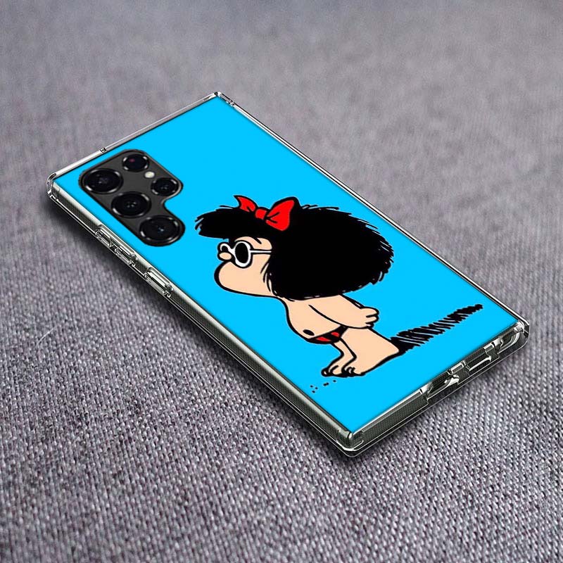 

Mafalda Cartoon Clear Phone Case for Samsung Galaxy S24 S23 S21 Plus S20 FE S22 S26 Ultra S25 Edge TPU Capa Cases Cover Shell Sh Samsung S20 Ultra