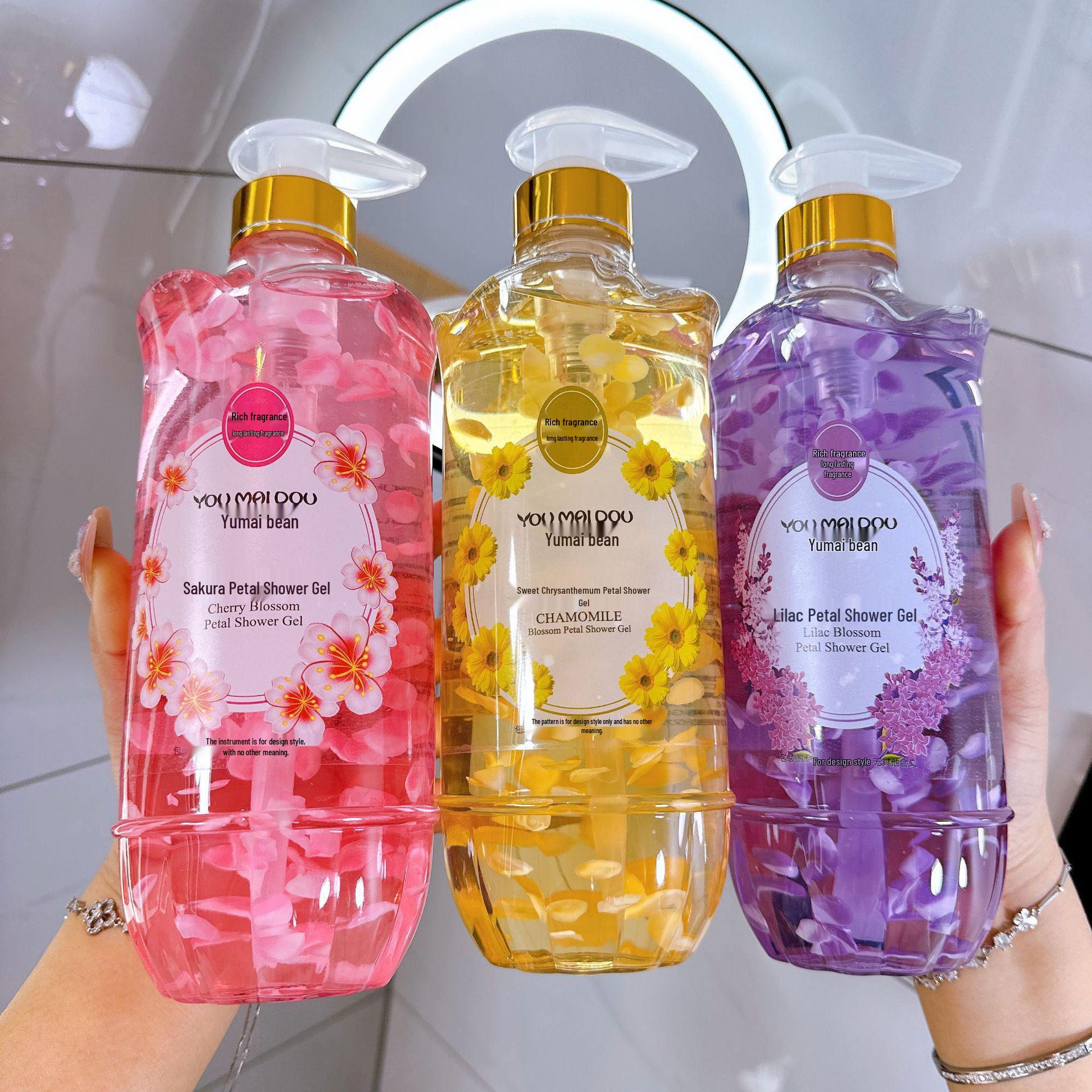 YOUMAIDOU Sakura Chamomile Lilac Petal Shower Gel: Refreshing, Moisturizing, Gentle Oil Control, Long-lasting Fragrance Chamomile 500ml
