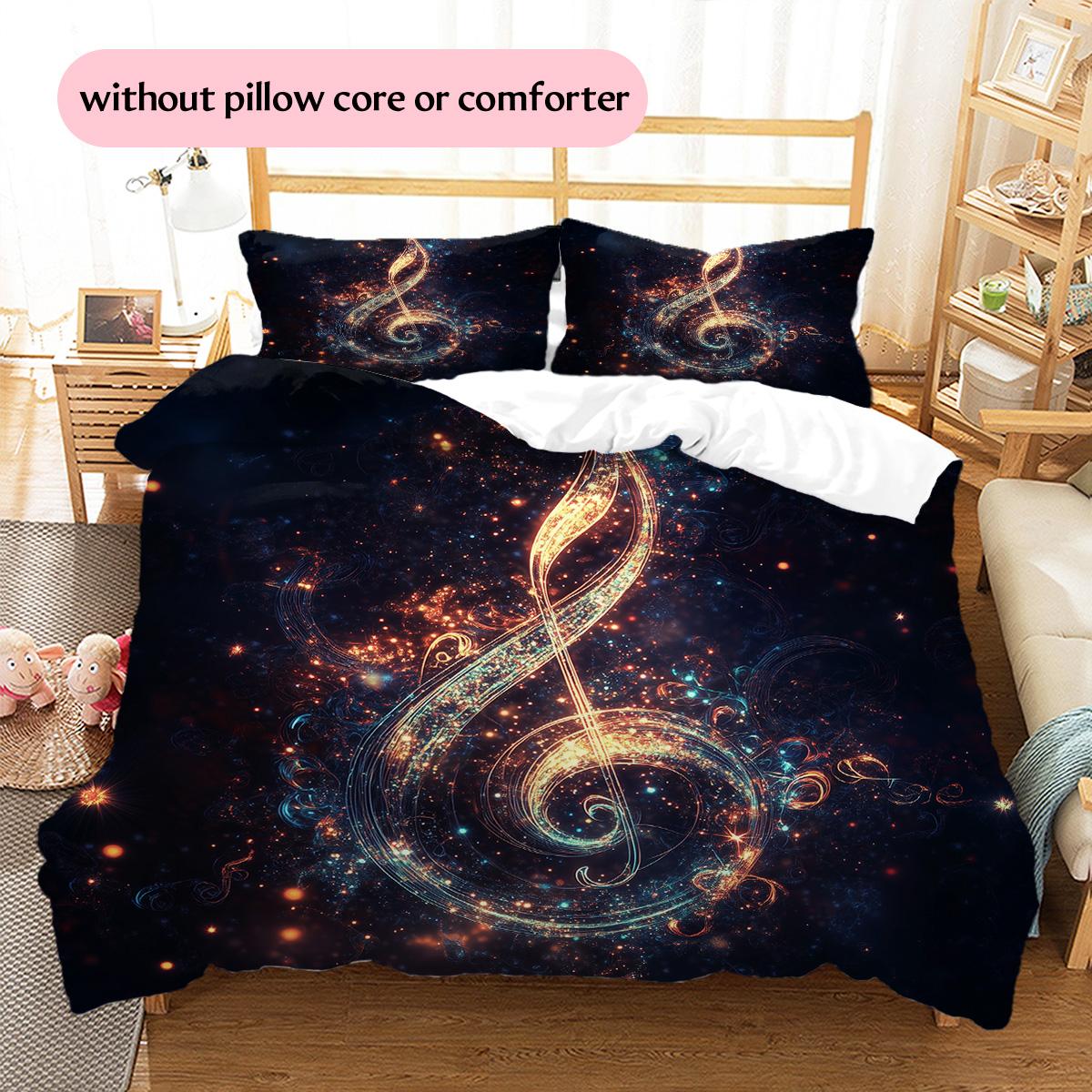 

Musical notes Pattern Bedding Quilt Set Quilt Cover Pillowcase Home Decoration Gift (1 * duvet cover + 2 * pillowcase, without core) 135x200cm