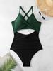 Women’s Sexy Monokini Bathing Suit One-Piece Cut-Out Bikini Swimsuit, Backless Tight-Fit Swimwear