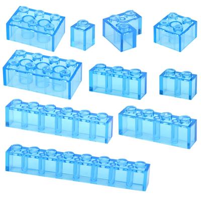 Bloques de construcción MOC transparentes y gruesos de 1x1, 1x2, 2x2 y 2x4 puntos, figuras de ladrillo transparentes, juguete educativo creativo para niños, compatible con la marca