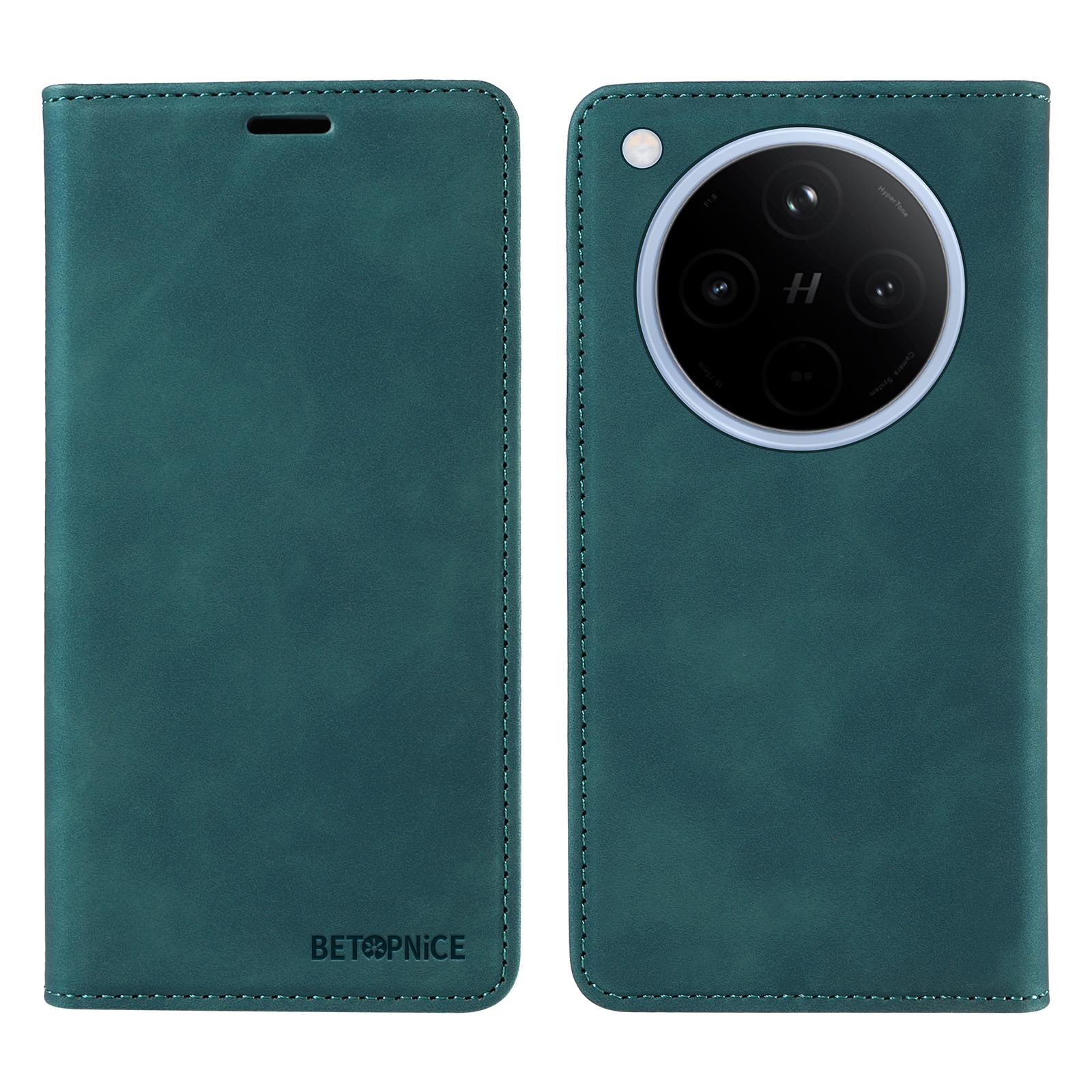 

BETOPNICE 003 Чехол-кошелек для Oppo Find X8 5G, кожаный чехол для телефона с подставкой Green