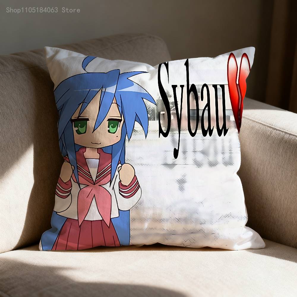 Konata L-Lucky Izumi S-Star Pillow Case For Sofa Decor Car Office Room Printing Cushion Cover Decorations and Protector
