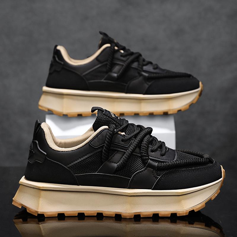 

Модные новые кроссовки на платформе для мужчин, трендовая мужская повседневная обувь для мужчин, уличный стиль, мужская спортивная обувь для ходьбы на открытом воздухе 44 чёрный