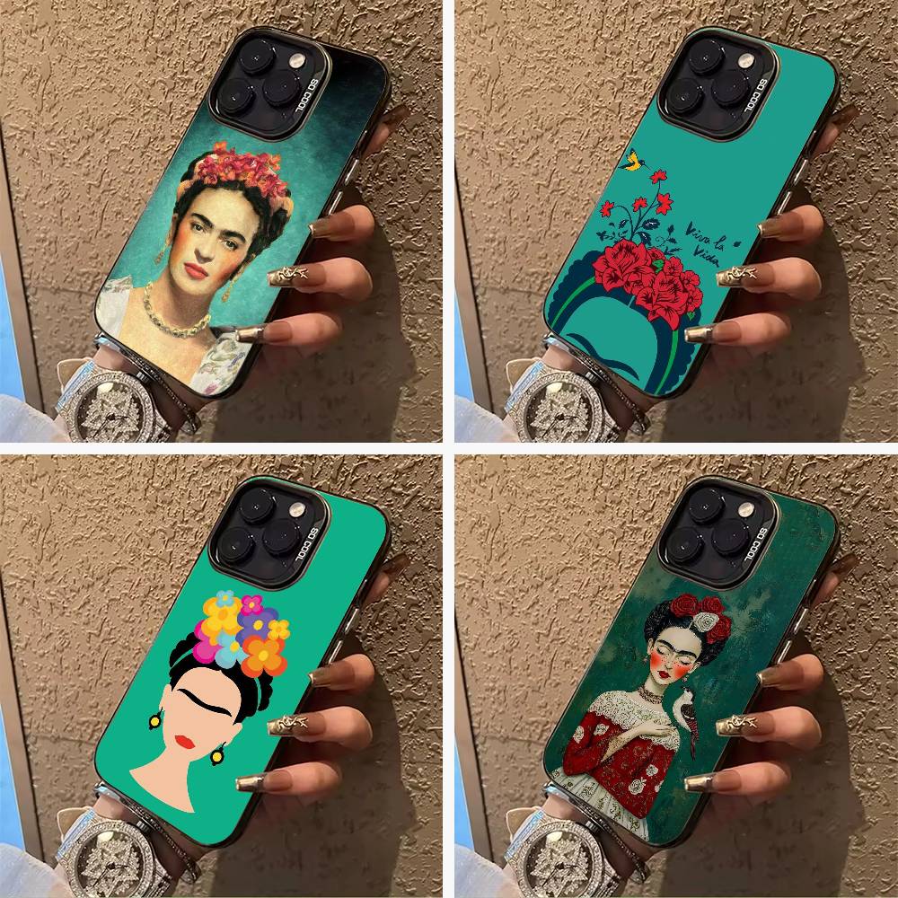 Θήκη Κινητού A-Artist F-Frida K-Kahlos Για IPhone17 16 11 12 13 14 15 16 Pro Max Plus Κάλυμμα Χρωματιστό Ασημί Funda Bumper