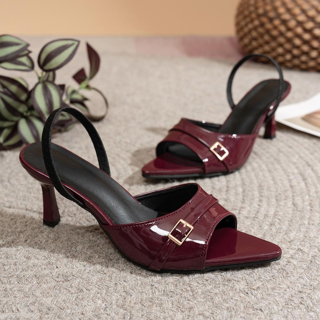 2025 New Pointed Toe Sexy Mid Heels Party Sandals Women Gladiator Sexy Sandals Designer Summer Brand Pumps Dress Sandals Women