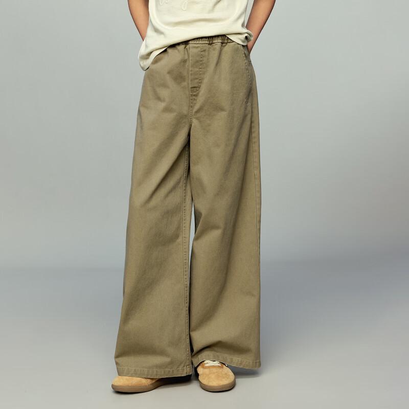 ELLE KIDS 2026 Spring Girls Embroidered Straight-Leg Casual Pants 165