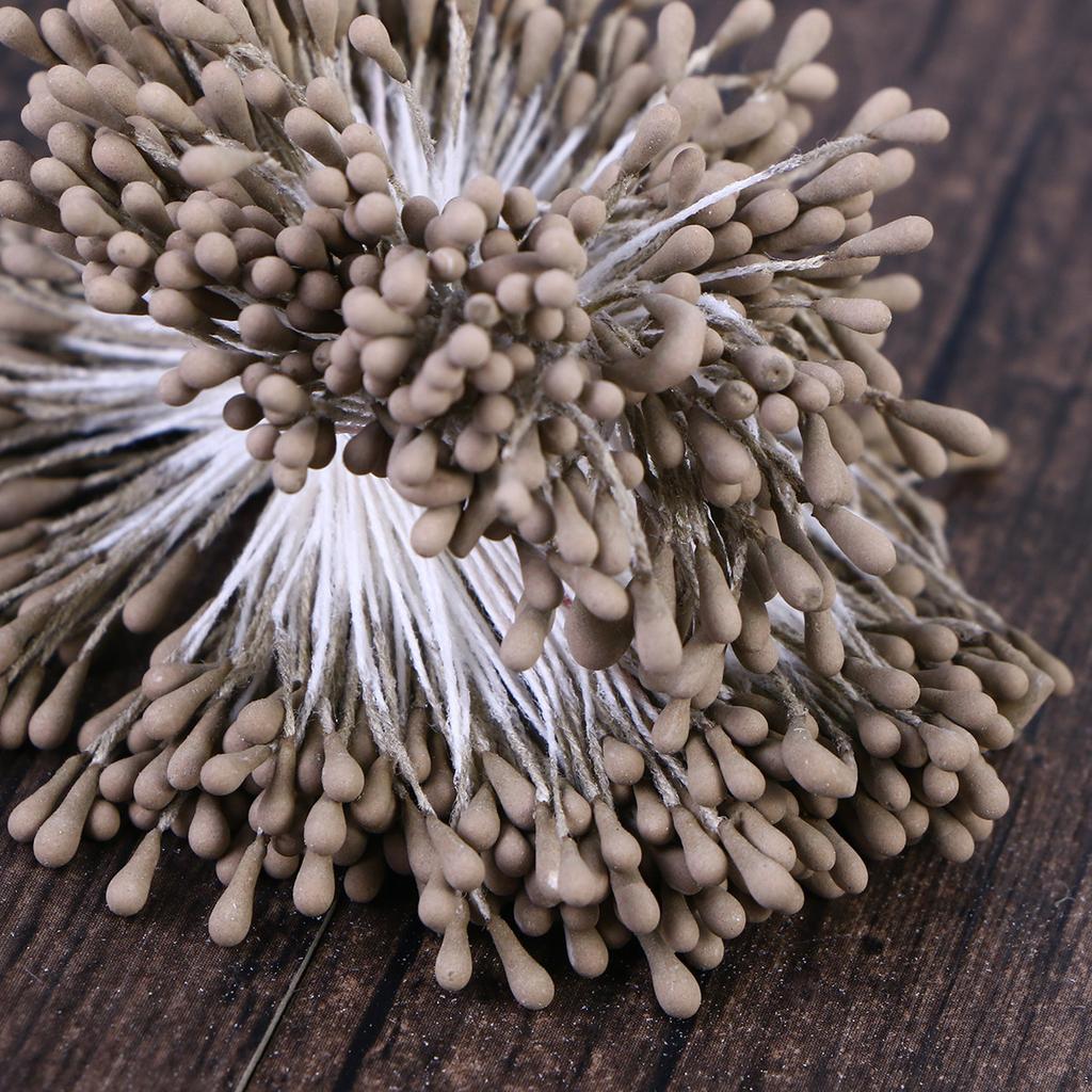 400Pcs Artificial Pearl Floral Stamens Double-Ended Black for Flower Making Craft Decoration Supplies Flower Floral