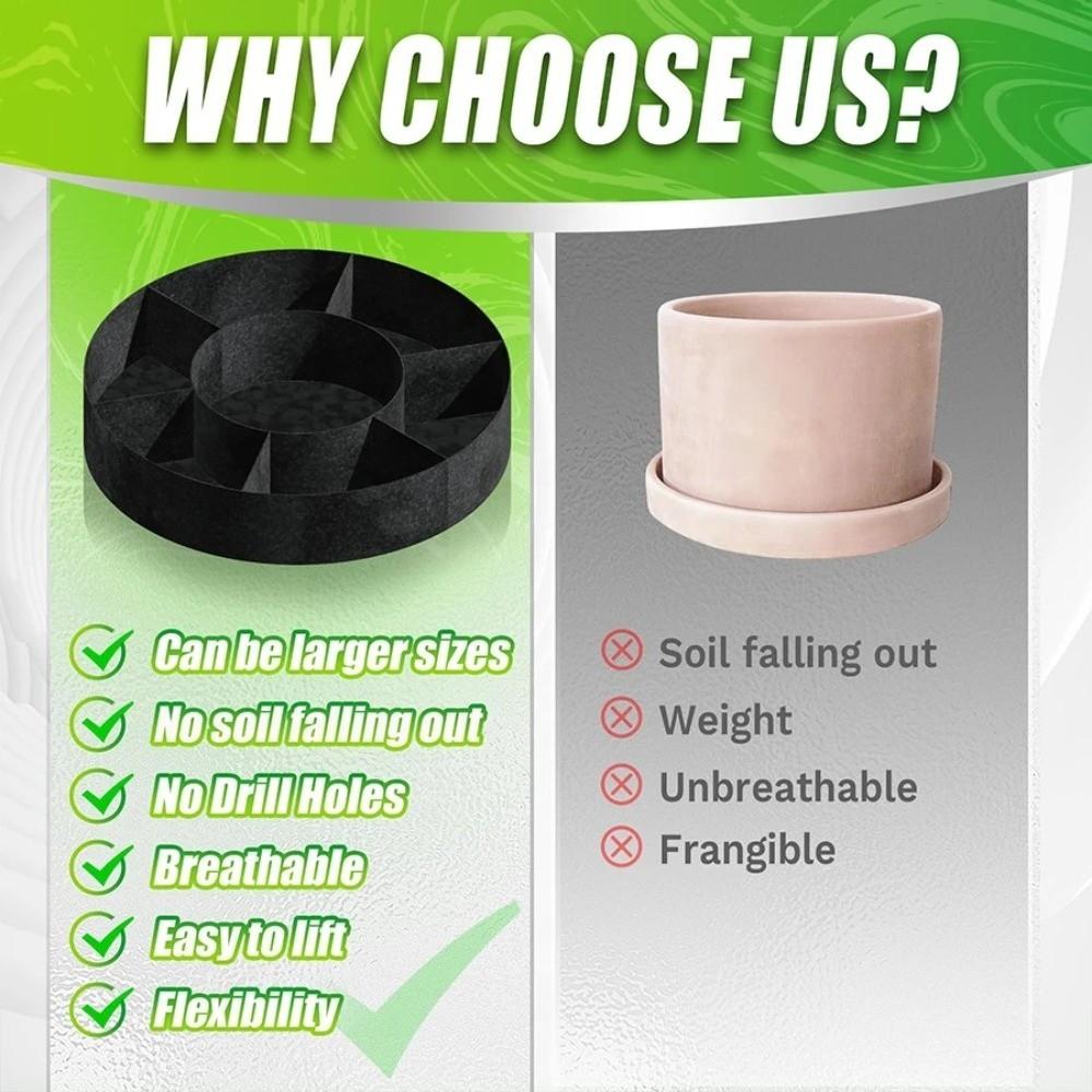 Felt Nonwoven Outdoor Garden Planter Round Flower Pot Garden Planting Bed