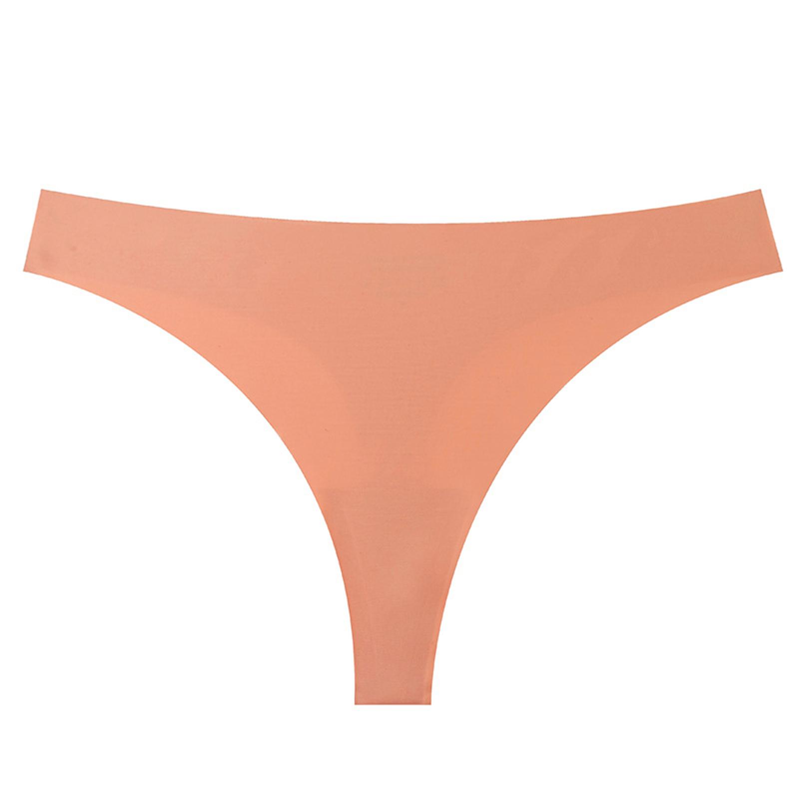 

Seamless Thong Underwear for Women Soft Stretchy Low Rise Panties Invisible No Show Briefs Comfortable Fit XL кавун червоний колір