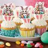 Toppers para Cupcakes de Conejito de Pascua Conejitos Felices de Pascua Toppers para Postres Decoración para Fiestas de Cumpleaños Infantiles Toppers para Pasteles Suministros de Pascua